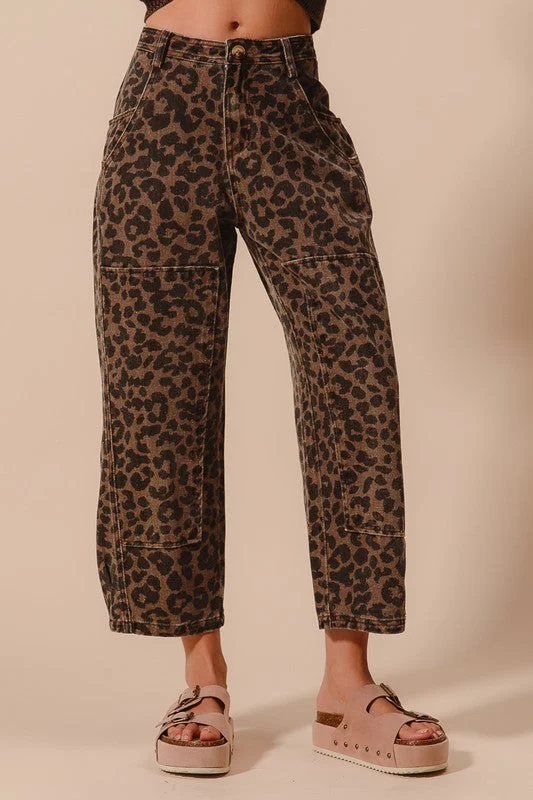 Leopard print Love Barrel Pants