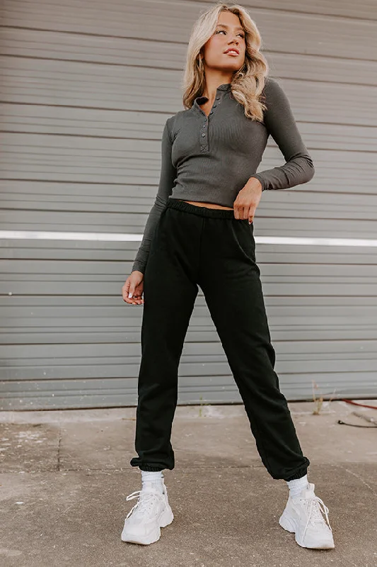 Gym Goals Luxe High Waist Oversized Joggers In Black