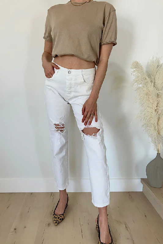 MYA MOM JEANS (WHITE)