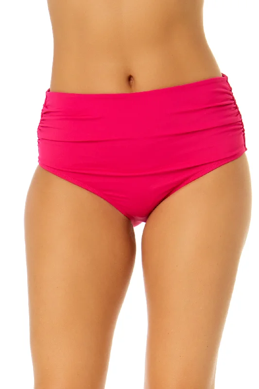 Women's Live In Color Convertible High Waist Shirred Swim Bottom