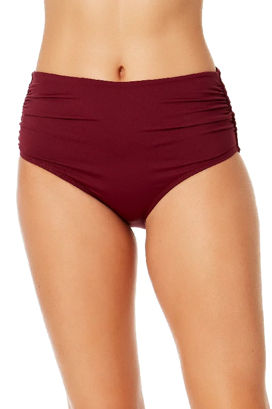 Women's Live In Color Convertible High Waist Shirred Swim Bottom