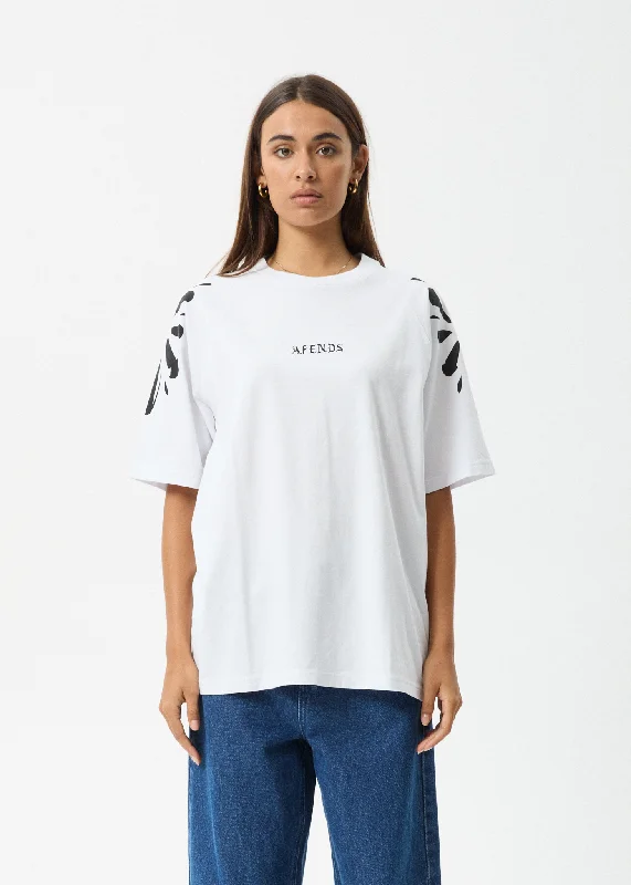 AFENDS Womens Dash - Oversized Raglan Tee - White