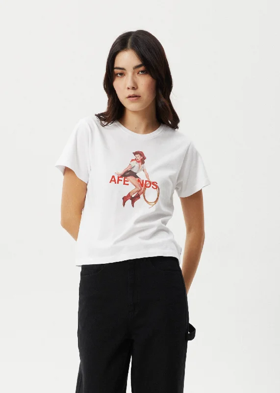 AFENDS Womens Sweet West - Baby Tee - White