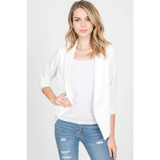 Off White Lightweight Cardigan Blazer-FINAL SALE-NOT ELIGIBLE FOR EXCHANGE OR REFUND