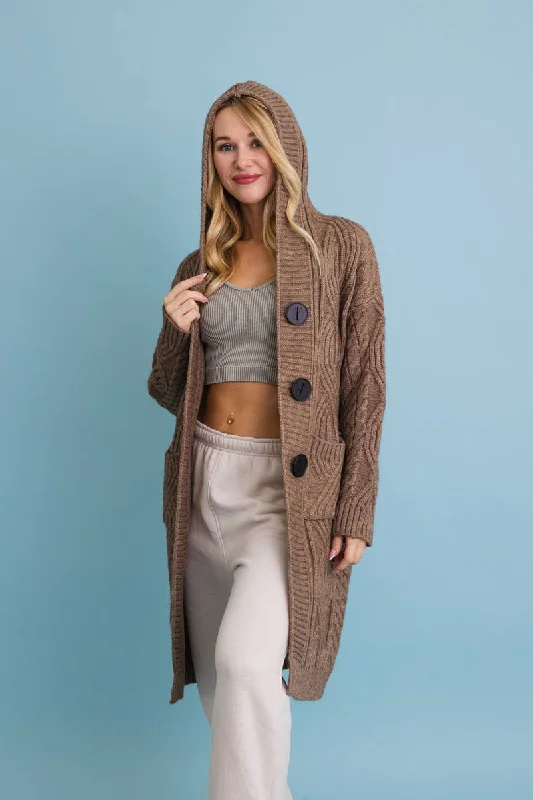 Carli Cable Trench Cardigan