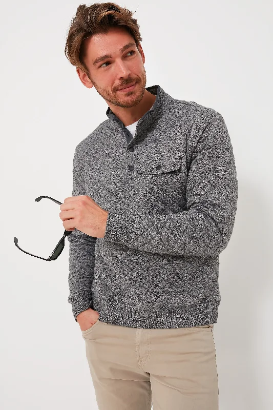 Carbon Melange Epic Quilted Fleece Pullover