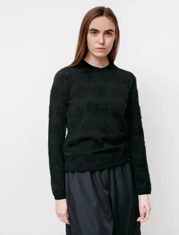 Tonal Intarsia Dot Pullover