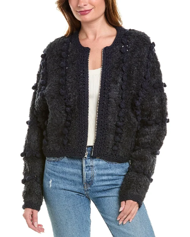 FRAME Denim Pom Pom Wool-Blend Cardigan