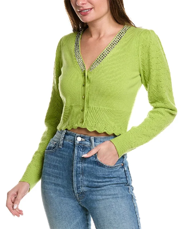 LoveShackFancy Brynner Wool & Cashmere-Blend Crop Cardigan