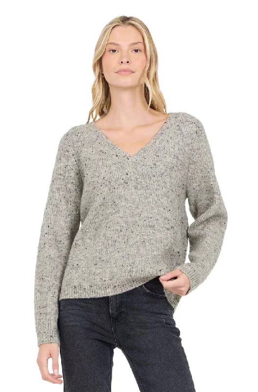 Macie V-Neck Pullover Pebble Mix