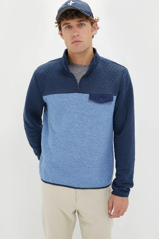 Navy Mid Blue Colorblock Corbet Pullover