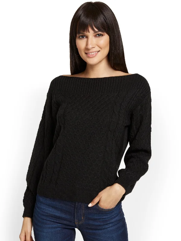 Off-The-Shoulder Pullover Sweater