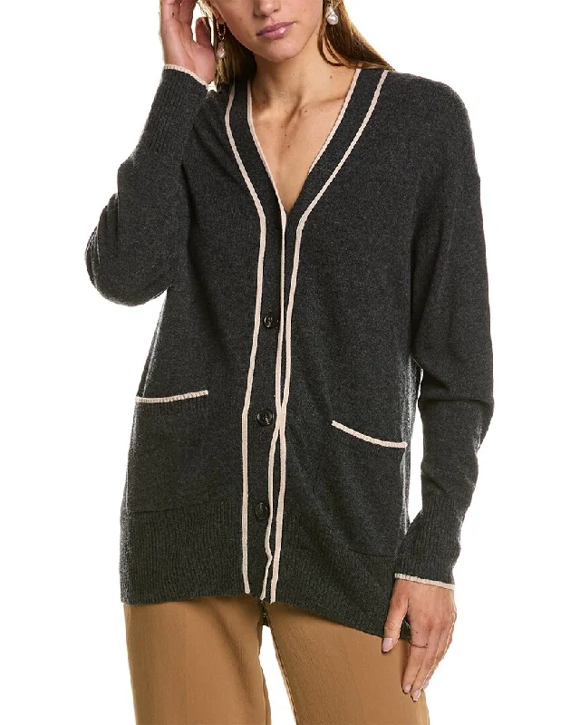 Reiss Carly Wool-Blend Contrast Trim Cardigan