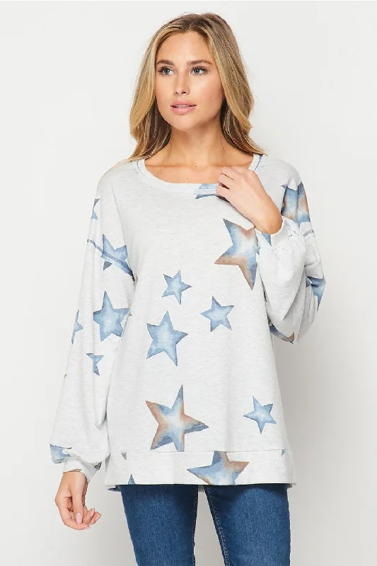 Star Print Pullover