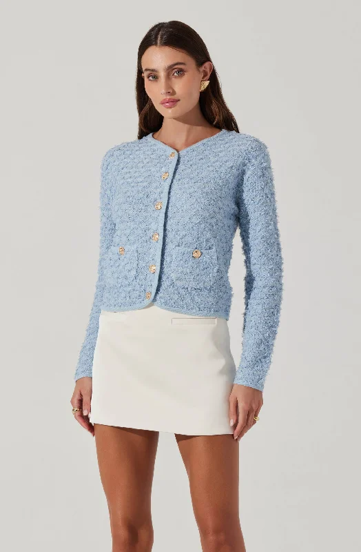 Textured Patch Pocket Cardigan