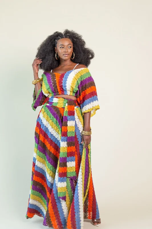 JIBRI Plus Size Multicolored Crochet Set