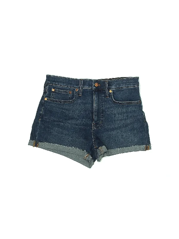 High-Rise Denim Shorts in Dark Wash