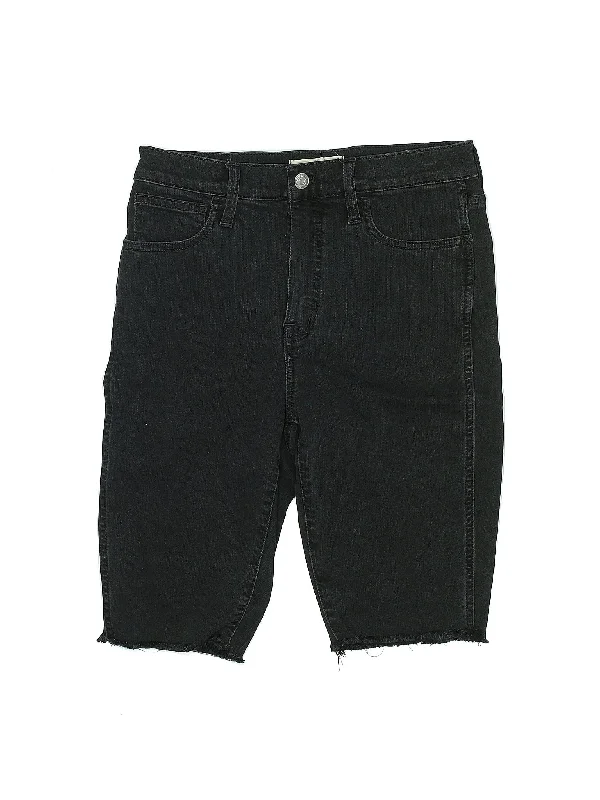 High-Rise Denim Shorts in Dark Wash