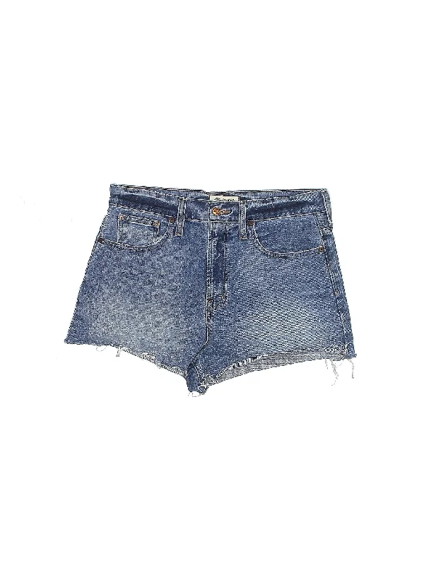 High-Rise Denim Shorts in Light Wash