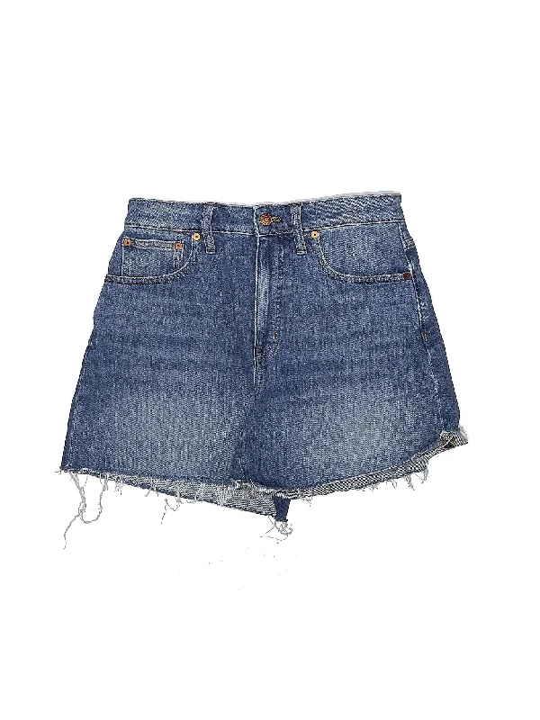 High-Rise Denim Shorts in Light Wash