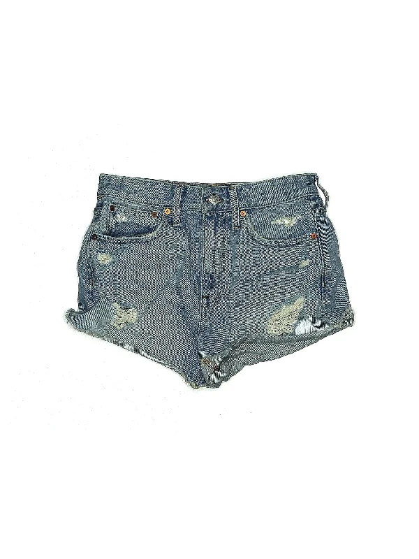 High-Rise Denim Shorts in Light Wash