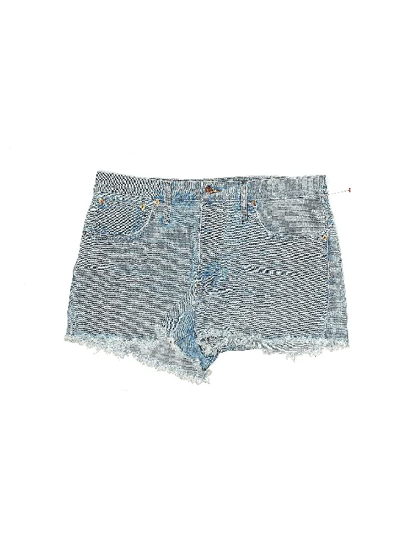 High-Rise Denim Shorts in Light Wash