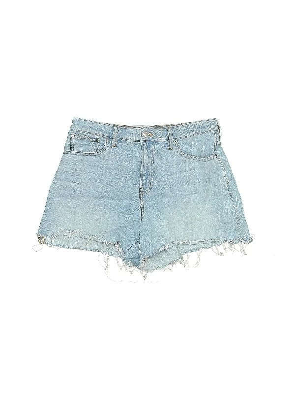 High-Rise Denim Shorts in Light Wash