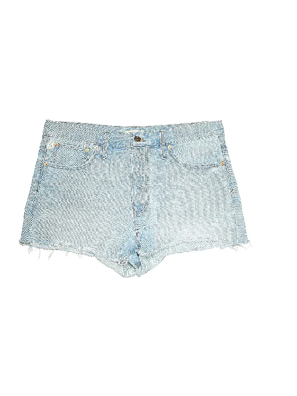 High-Rise Denim Shorts in Light Wash