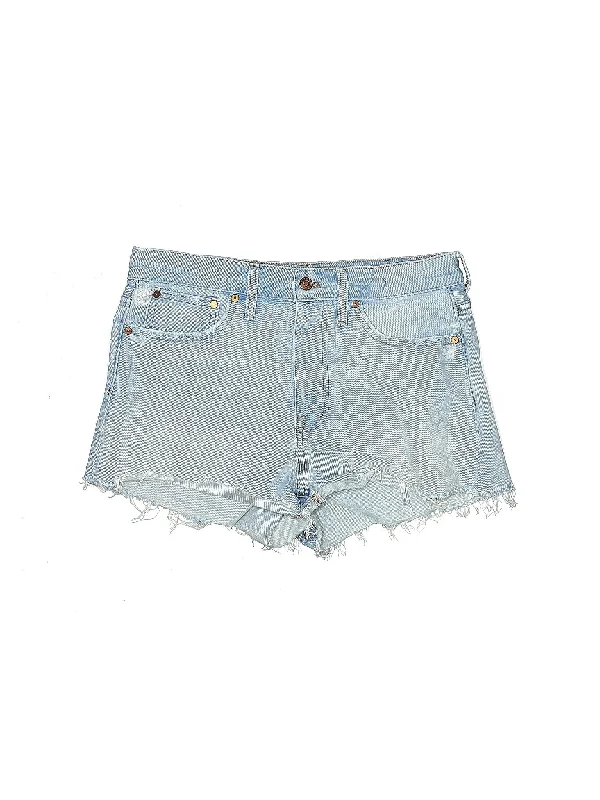 High-Rise Denim Shorts in Light Wash