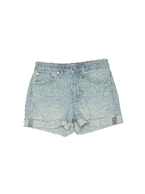 High-Rise Denim Shorts in Light Wash