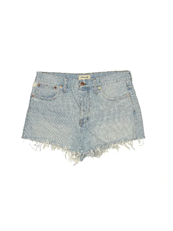 High-Rise Denim Shorts in Light Wash