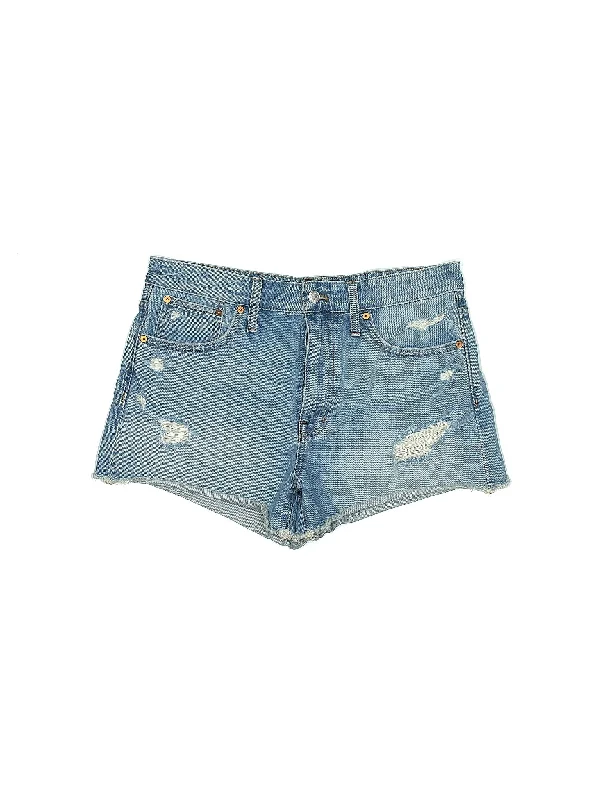 High-Rise Denim Shorts in Medium Wash