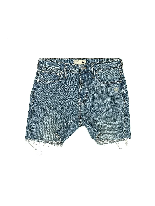 High-Rise Denim Shorts in Medium Wash