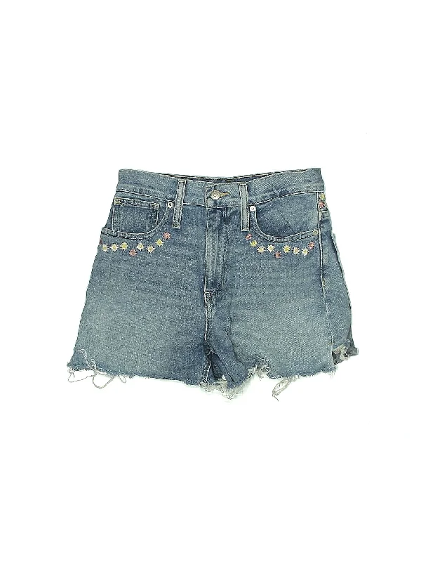 High-Rise Denim Shorts in Medium Wash