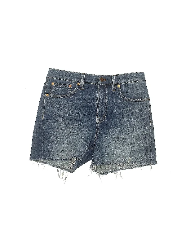 High-Rise Denim Shorts in Medium Wash