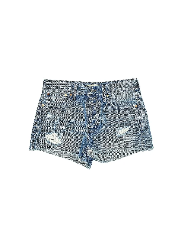 High-Rise Denim Shorts in Medium Wash