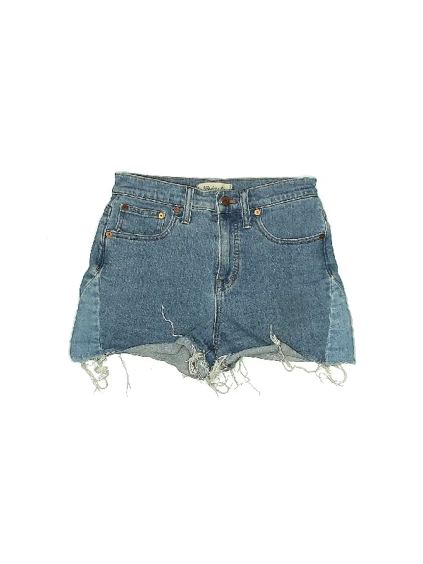 High-Rise Denim Shorts in Medium Wash