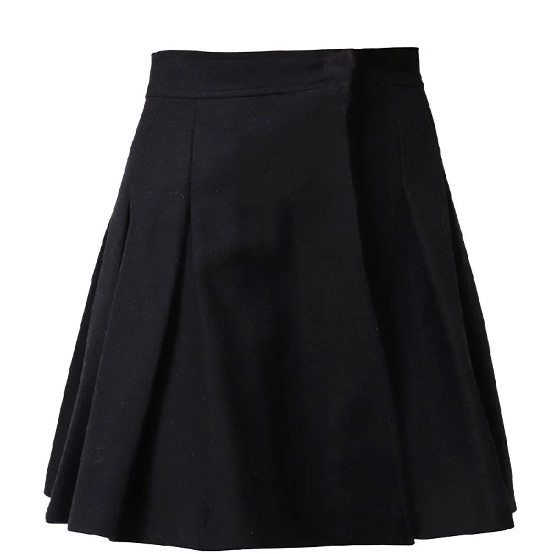 FLARED VIRGIN WOOL SKIRT IN BLACK