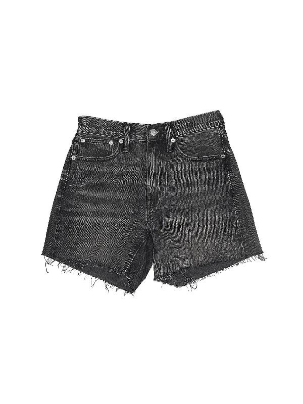 Low-Rise Denim Shorts in Dark Wash