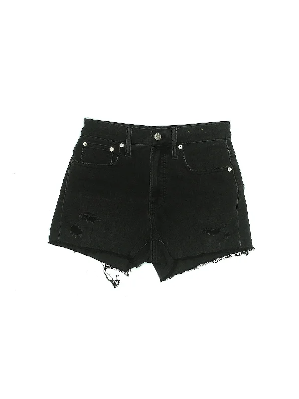 Mid-Rise Denim Shorts in Dark Wash