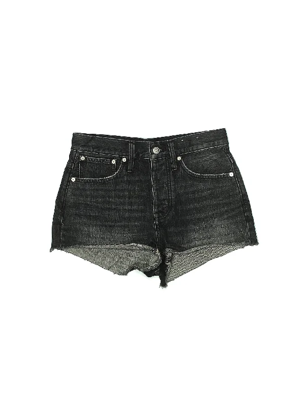 Mid-Rise Denim Shorts in Dark Wash