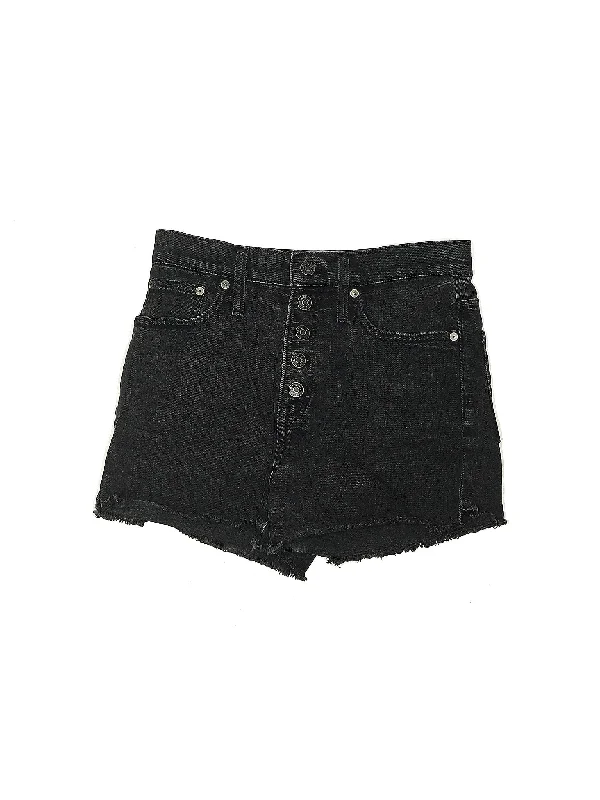 Mid-Rise Denim Shorts in Dark Wash