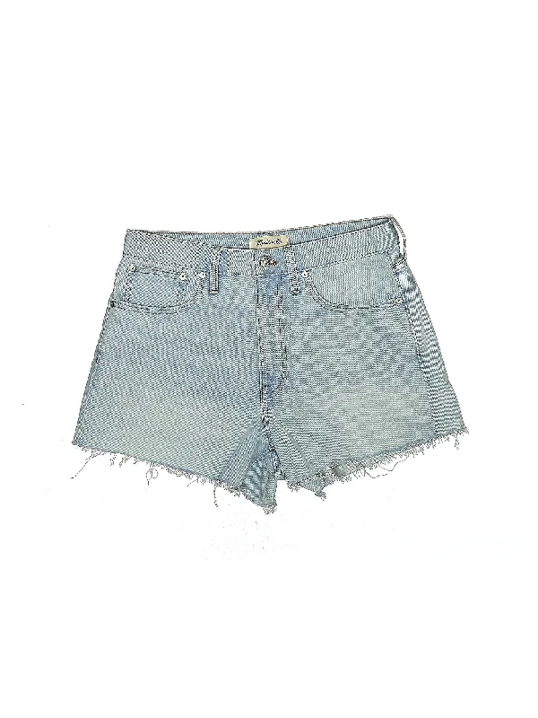 Mid-Rise Denim Shorts in Light Wash