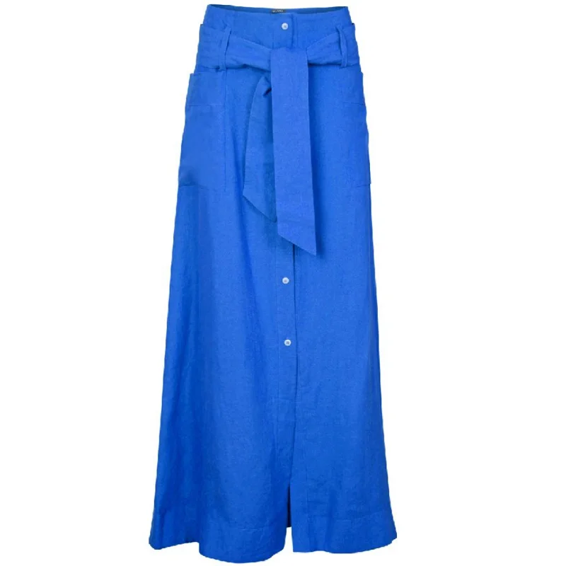 ORGANIC LINEN SKIRT "NOMADE" IN BLUE