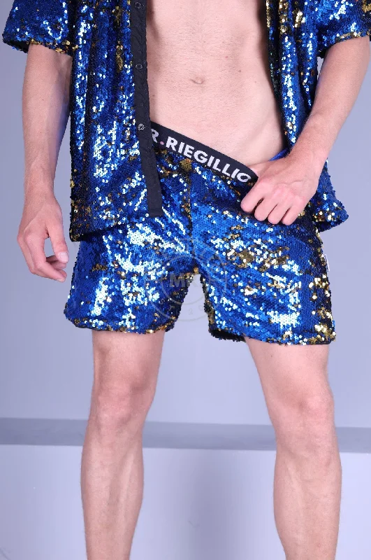 Blue Sequin Logo Short