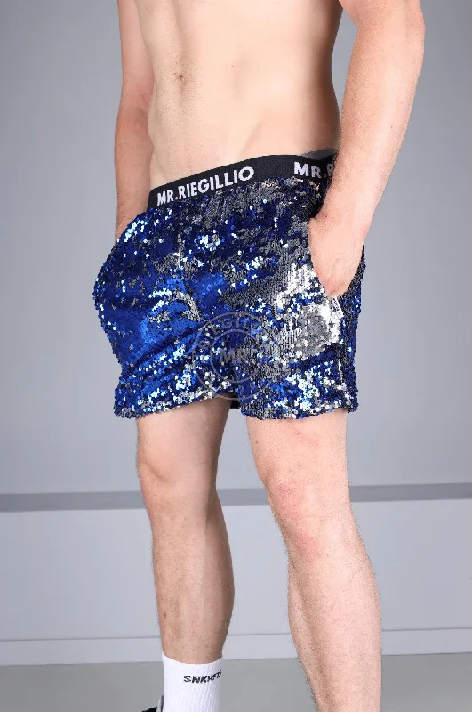 Blue/Silver Sequin Logo Short