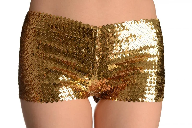 Gold Sequined Party Shorts