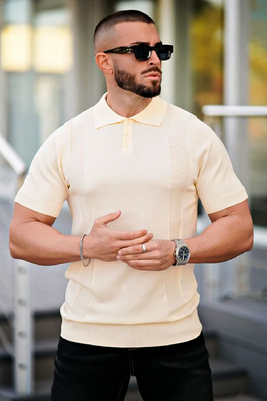 Men's Slim Fit Short Sleeve Polo Shirt - Champagne