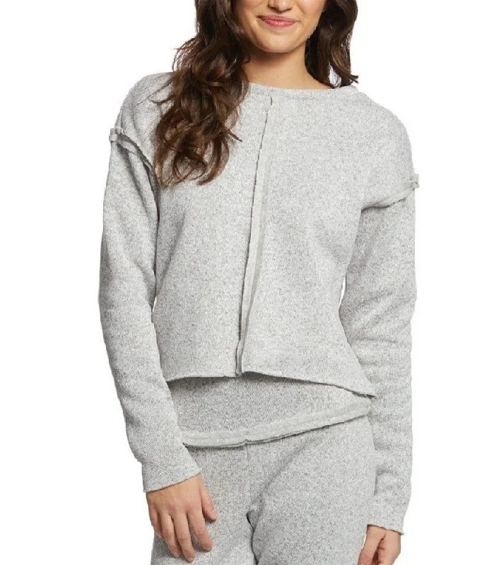 Onzie Hot Yoga Raw Seam Crew Neck Sweatshirt 3127 Heather