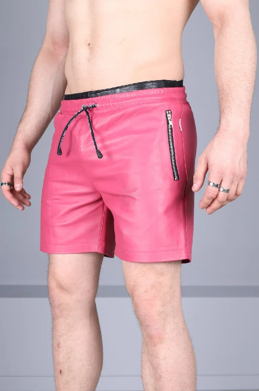 Pink Leather Track Short